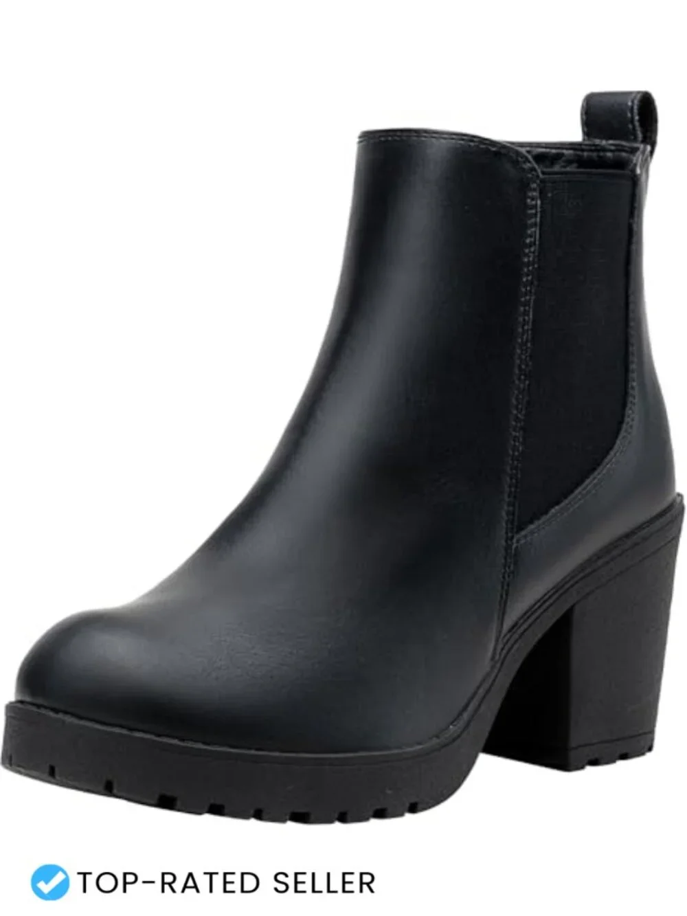 Women's Platform Chelsea Ankle Boots Chunky Block Heel Booties Side Elastic